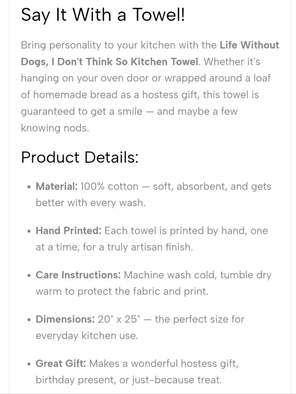 New! Dog Silhouette Tea Towel - Cream with Black Print - Picture 2 of 3